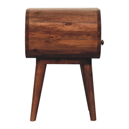 Carmel Circular 1 Drawer Wood Nightstand