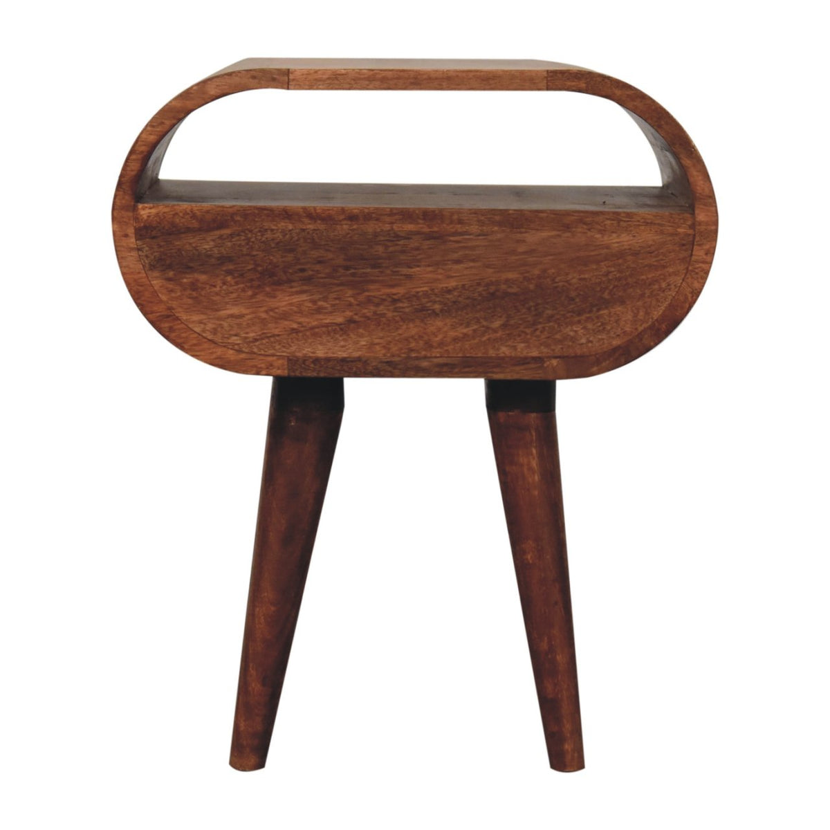 Carmel Circular 1 Drawer Wood Nightstand