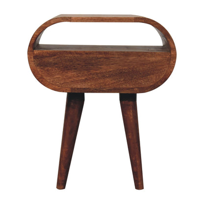 Carmel Circular 1 Drawer Wood Nightstand