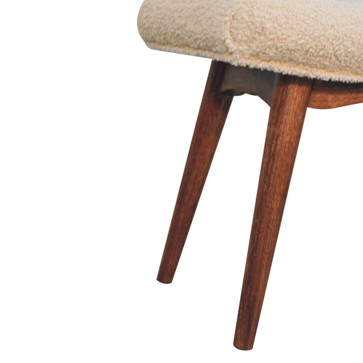 Bouclé Montauk Curved Solid Wood Bench