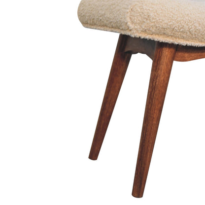 Bouclé Montauk Curved Solid Wood Bench