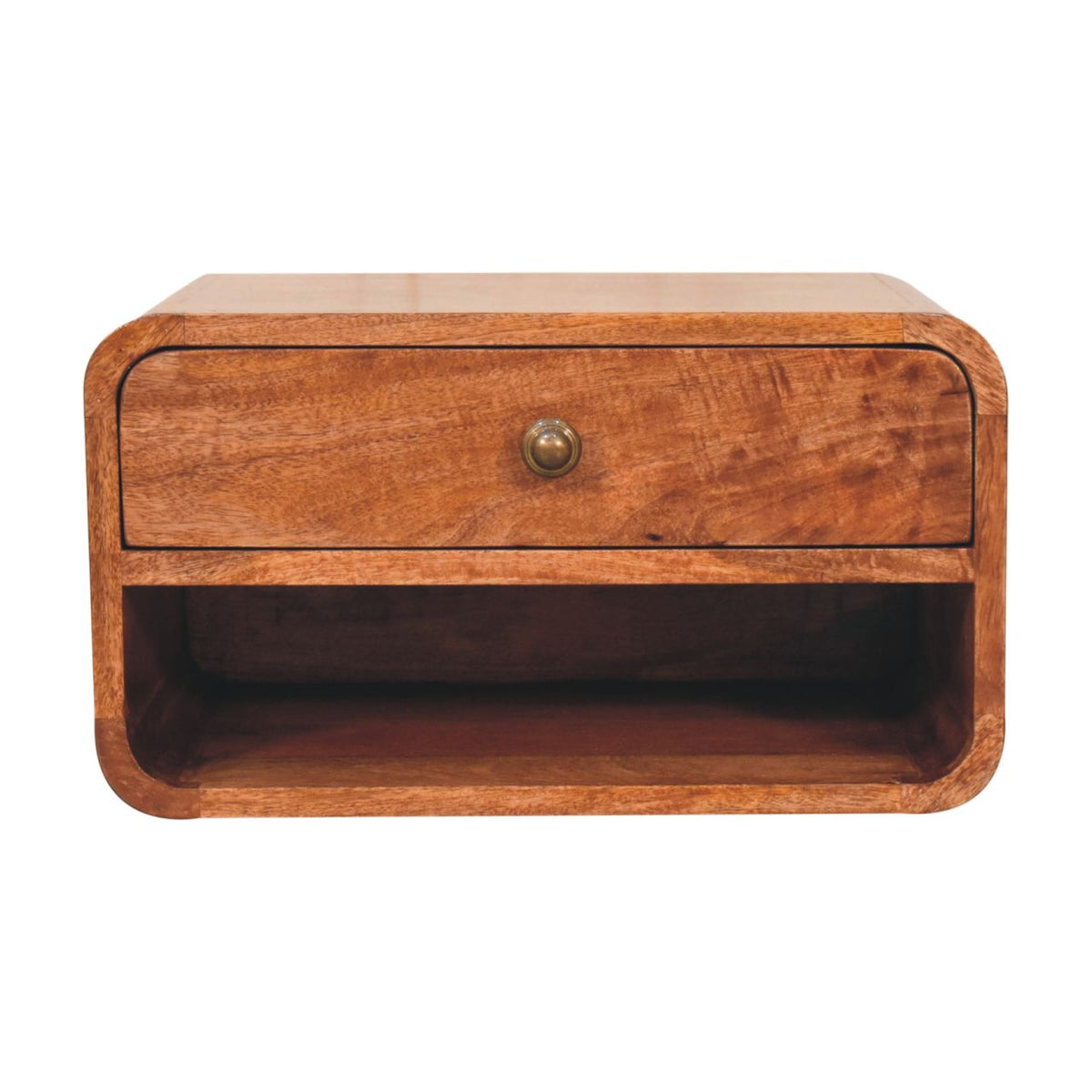 Big Sur Honey Curved 1 Drawer Nightstand