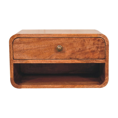 Big Sur Honey Curved 1 Drawer Nightstand