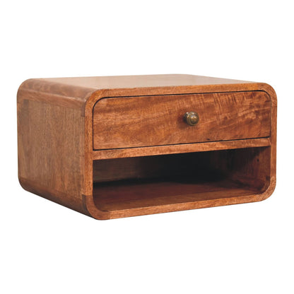 Big Sur Honey Curved 1 Drawer Nightstand