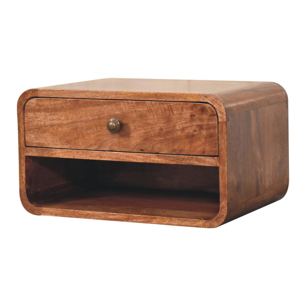 Big Sur Honey Curved 1 Drawer Nightstand