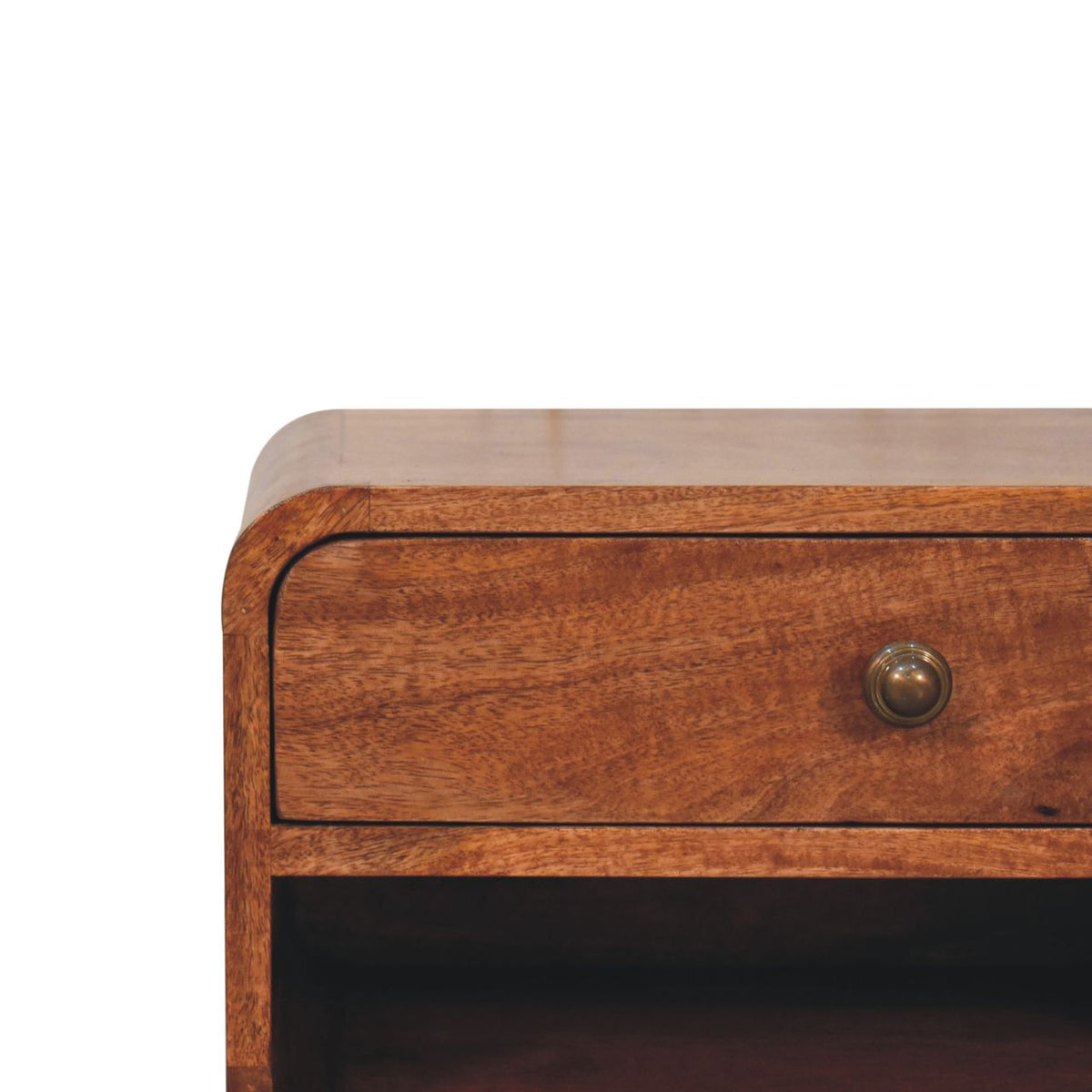 Big Sur Honey Curved 1 Drawer Nightstand