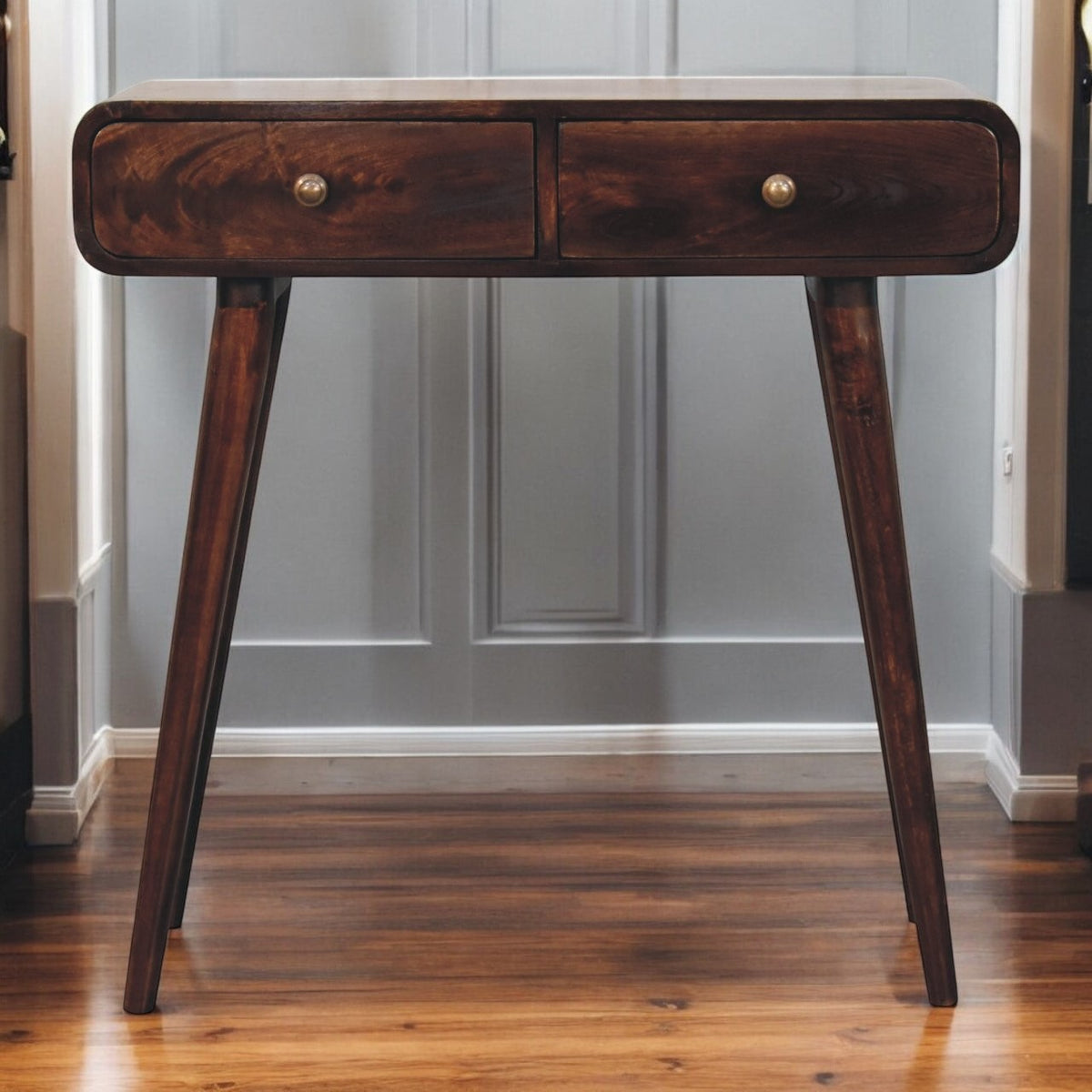 Nashville Walnut Curved Entryway Table