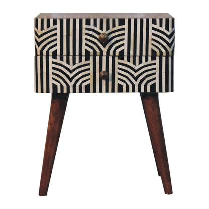 Marfa Honey Bone Inlay 2 Drawer Nightstand