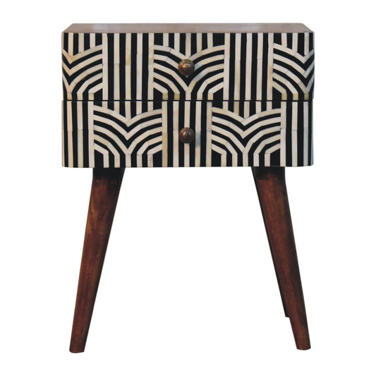 Marfa Honey Bone Inlay 2 Drawer Nightstand
