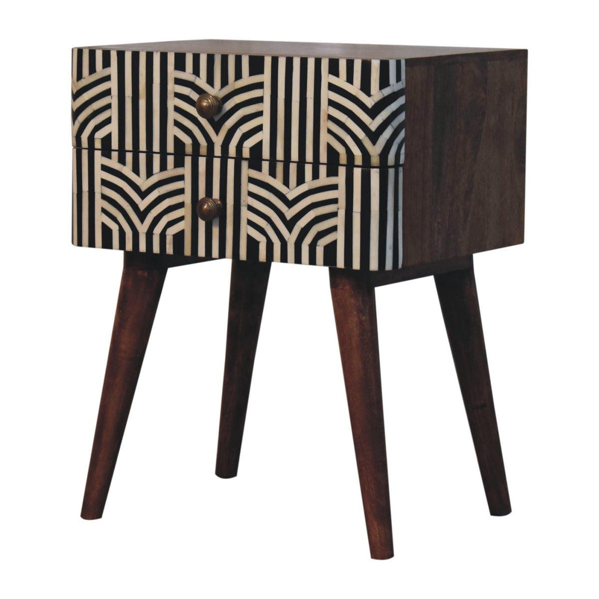 Marfa Honey Bone Inlay 2 Drawer Nightstand