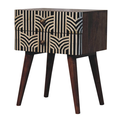 Marfa Honey Bone Inlay 2 Drawer Nightstand