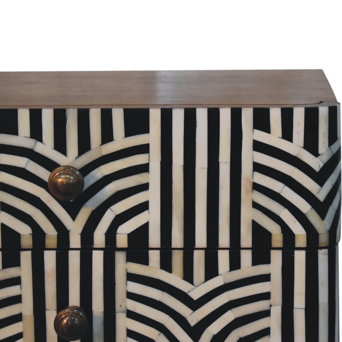 Marfa Honey Bone Inlay 2 Drawer Nightstand