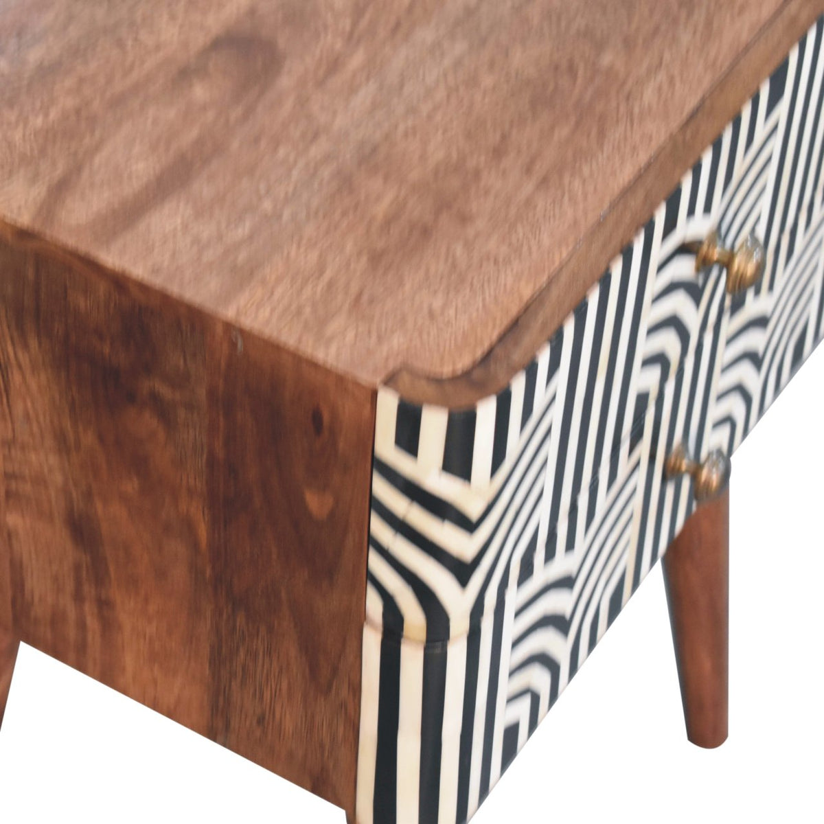 Marfa Honey Bone Inlay 2 Drawer Nightstand
