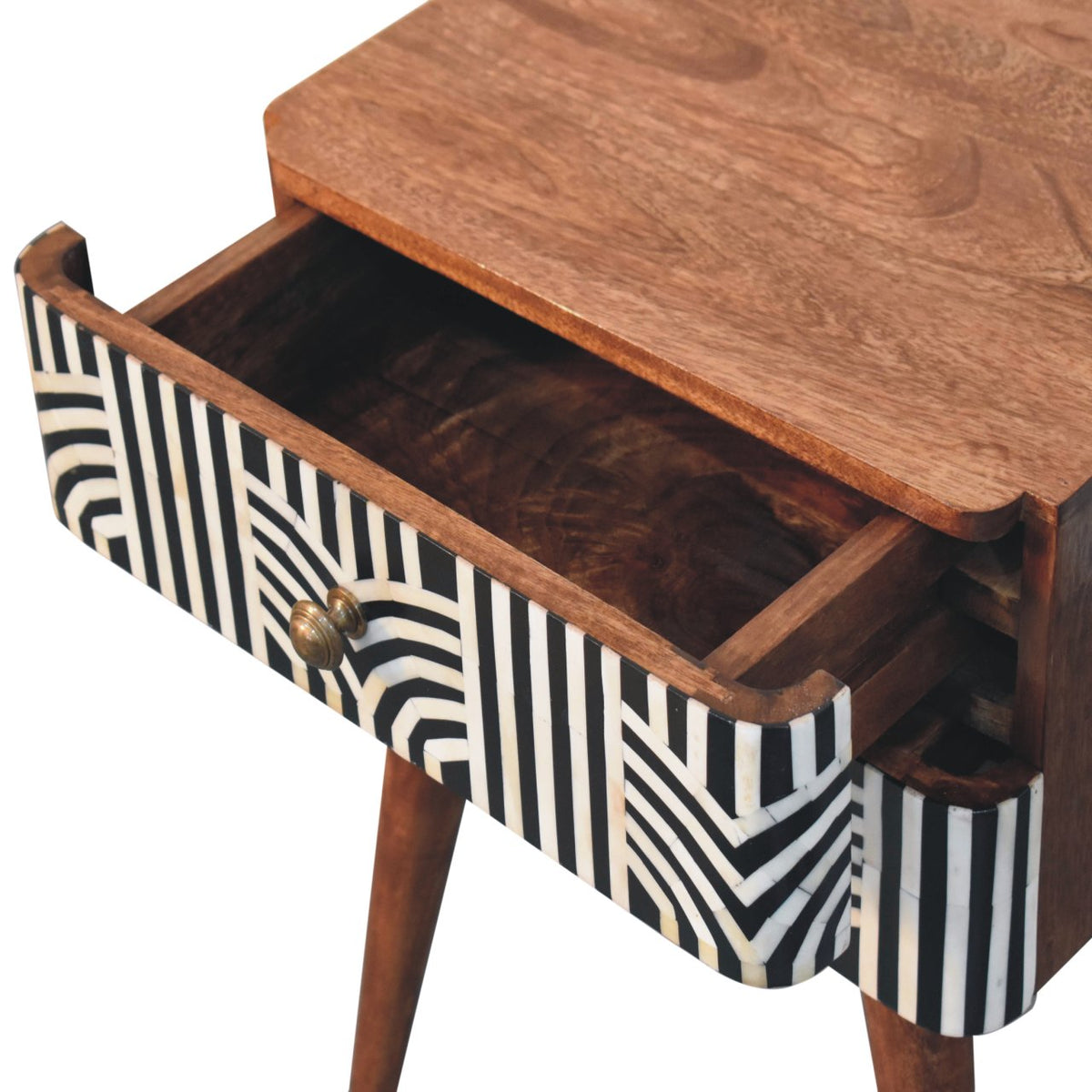 Marfa Honey Bone Inlay 2 Drawer Nightstand