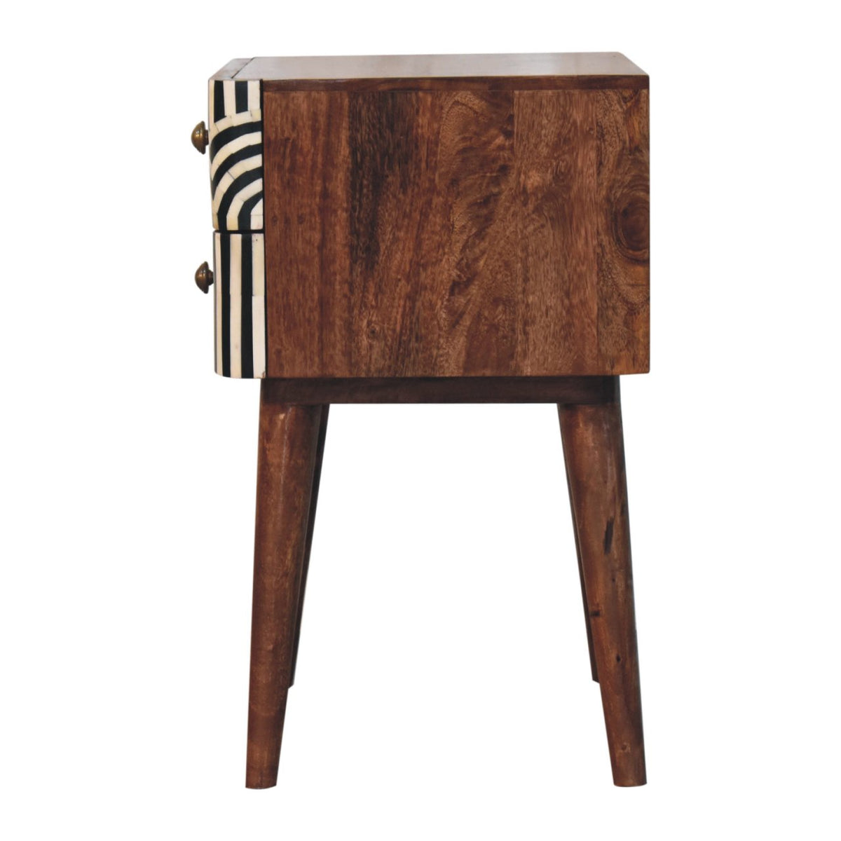 Marfa Honey Bone Inlay 2 Drawer Nightstand