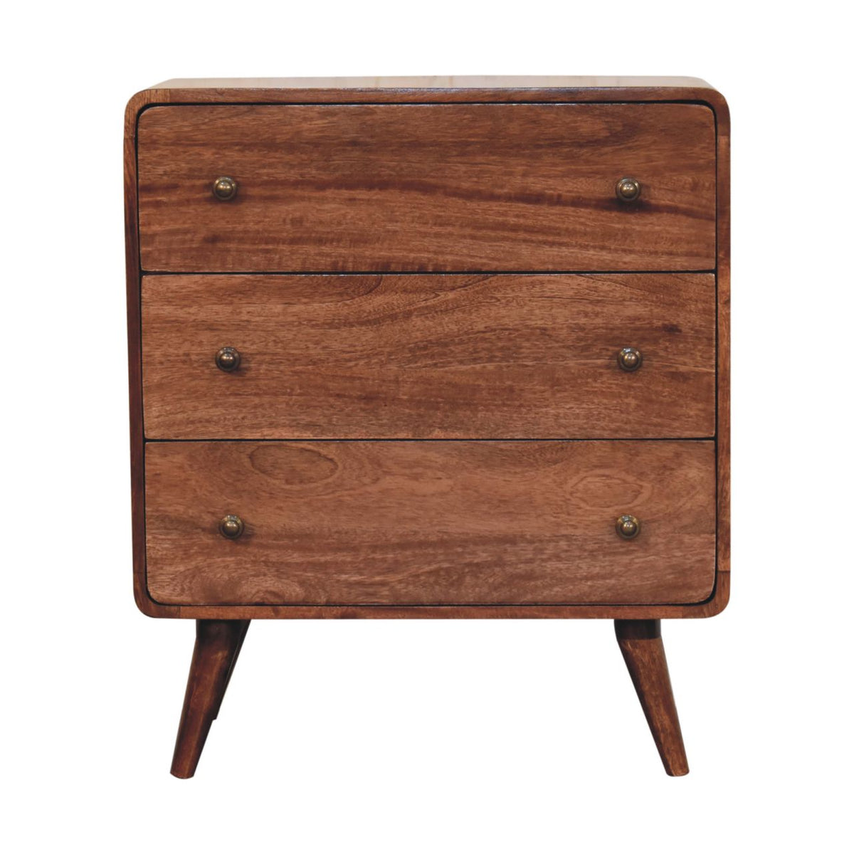 Big Sur Curved Honey 3 Drawer Oak Chest