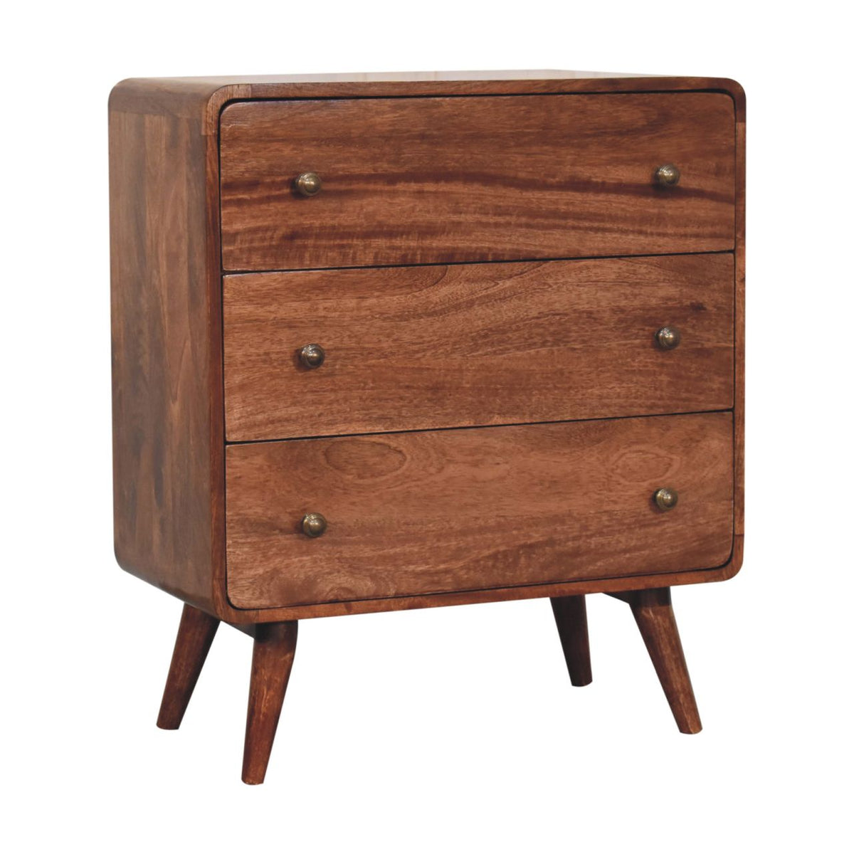 Big Sur Curved Honey 3 Drawer Oak Chest