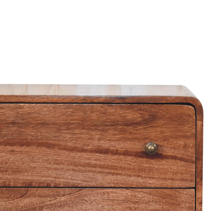 Big Sur Curved Honey 3 Drawer Oak Chest