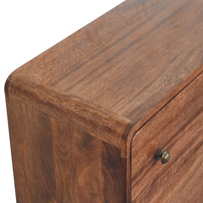 Big Sur Curved Honey 3 Drawer Oak Chest
