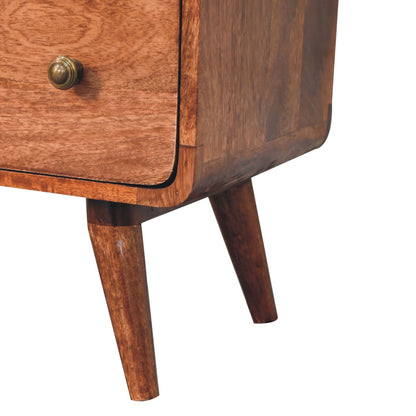 Big Sur Curved Honey 3 Drawer Oak Chest