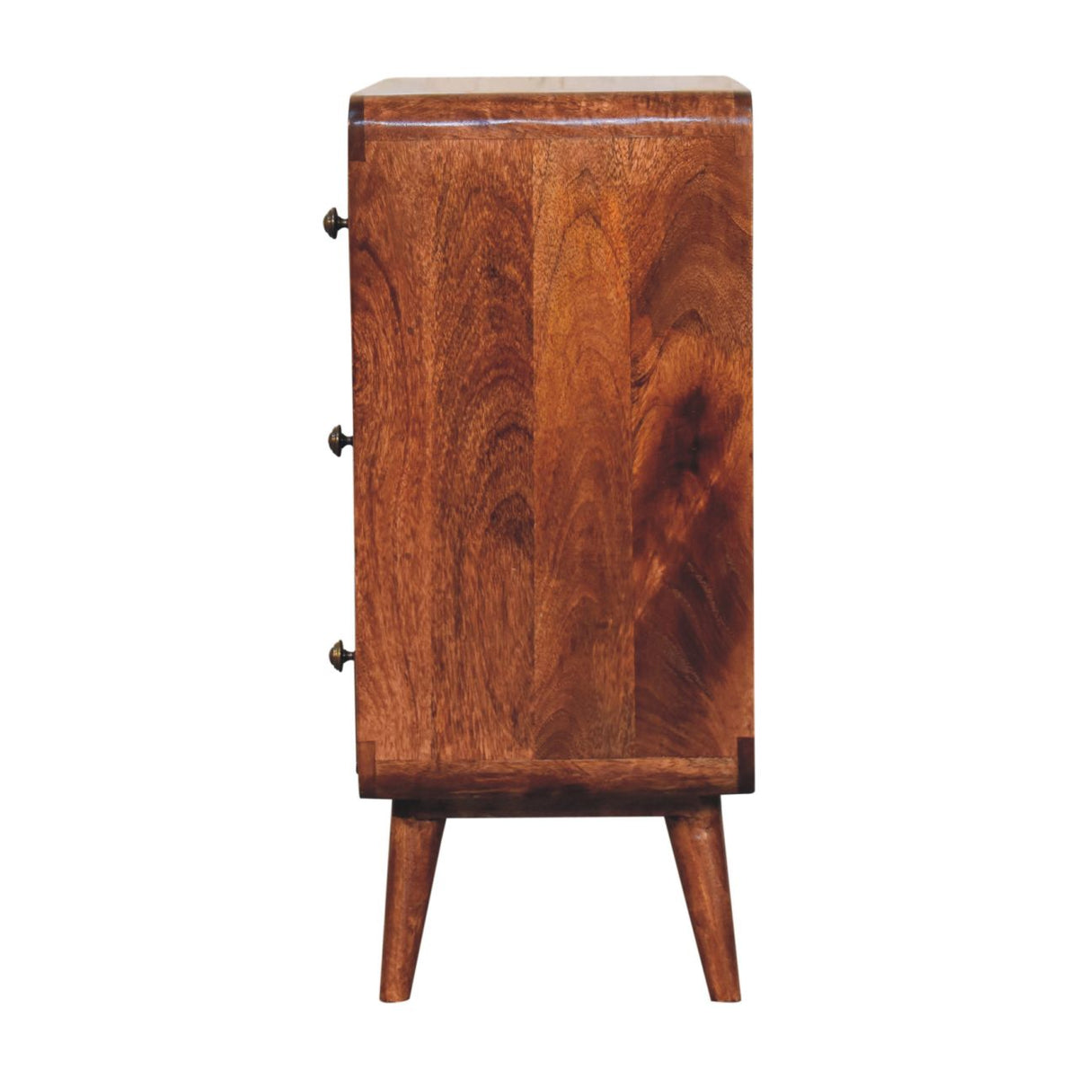 Big Sur Curved Honey 3 Drawer Oak Chest