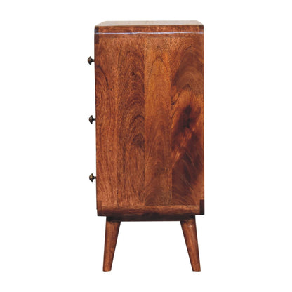 Big Sur Curved Honey 3 Drawer Oak Chest