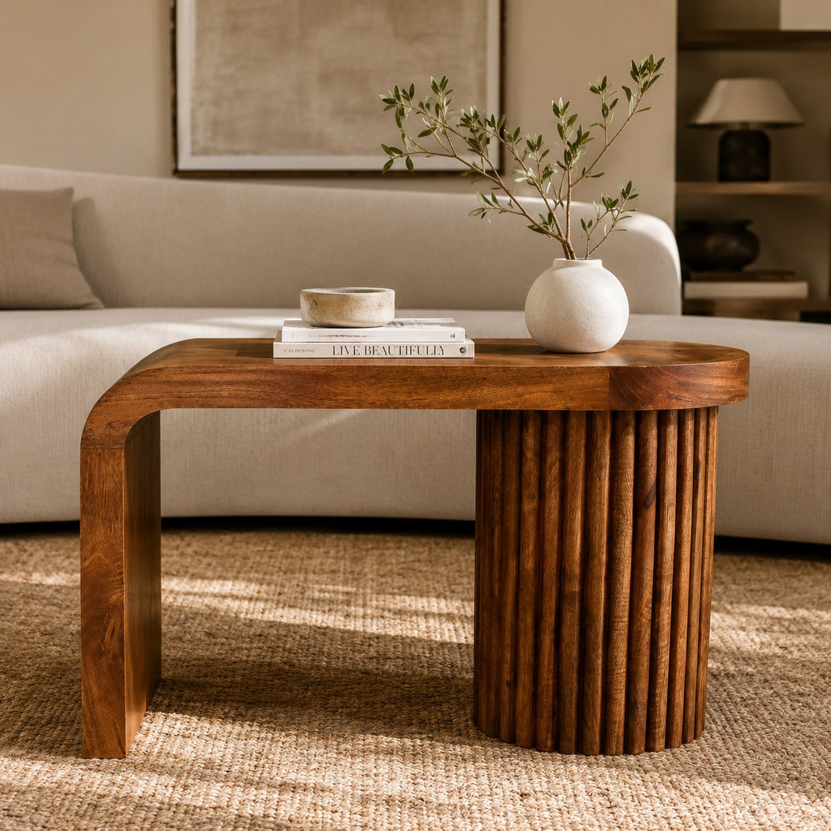 Highland Honey Caramel Terrazzo Table