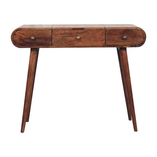 Carmel Round Wood Dressing Table Vanity