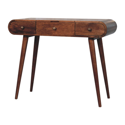 Carmel Round Wood Dressing Table Vanity