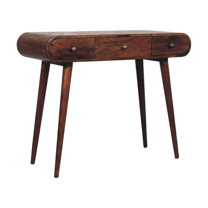 Carmel Round Wood Dressing Table Vanity