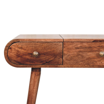 Carmel Round Wood Dressing Table Vanity
