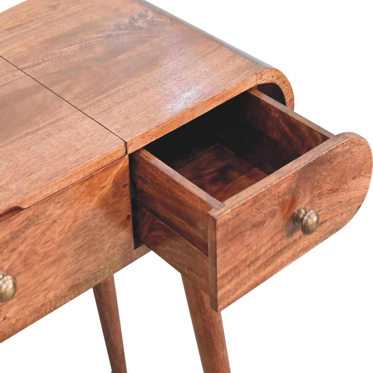 Carmel Round Wood Dressing Table Vanity