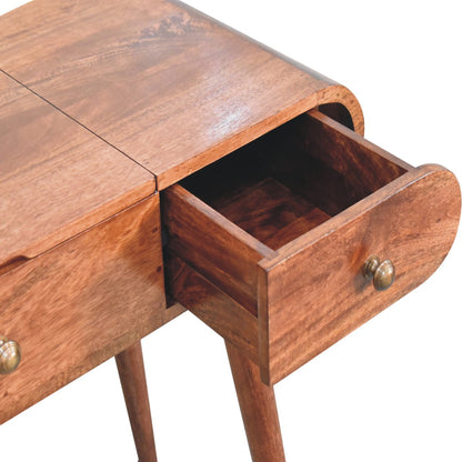 Carmel Round Wood Dressing Table Vanity