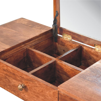 Carmel Round Wood Dressing Table Vanity
