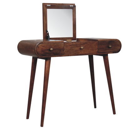 Carmel Round Wood Dressing Table Vanity