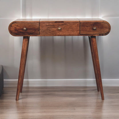 Carmel Round Wood Dressing Table Vanity
