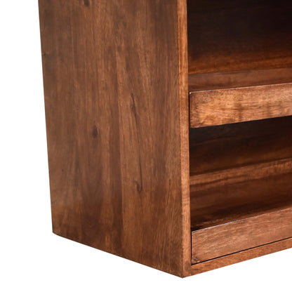 Sutton Buffalo Leather Honey Caramel Shoe Storage Bench