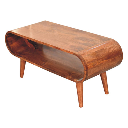 Lennox Large Caramel Open Shelf Coffee Table