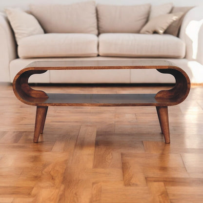 Lennox Large Caramel Open Shelf Coffee Table