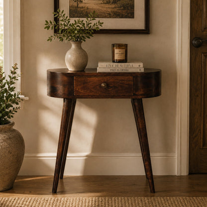 Small Albion Walnut 1 Drawer Slim Console