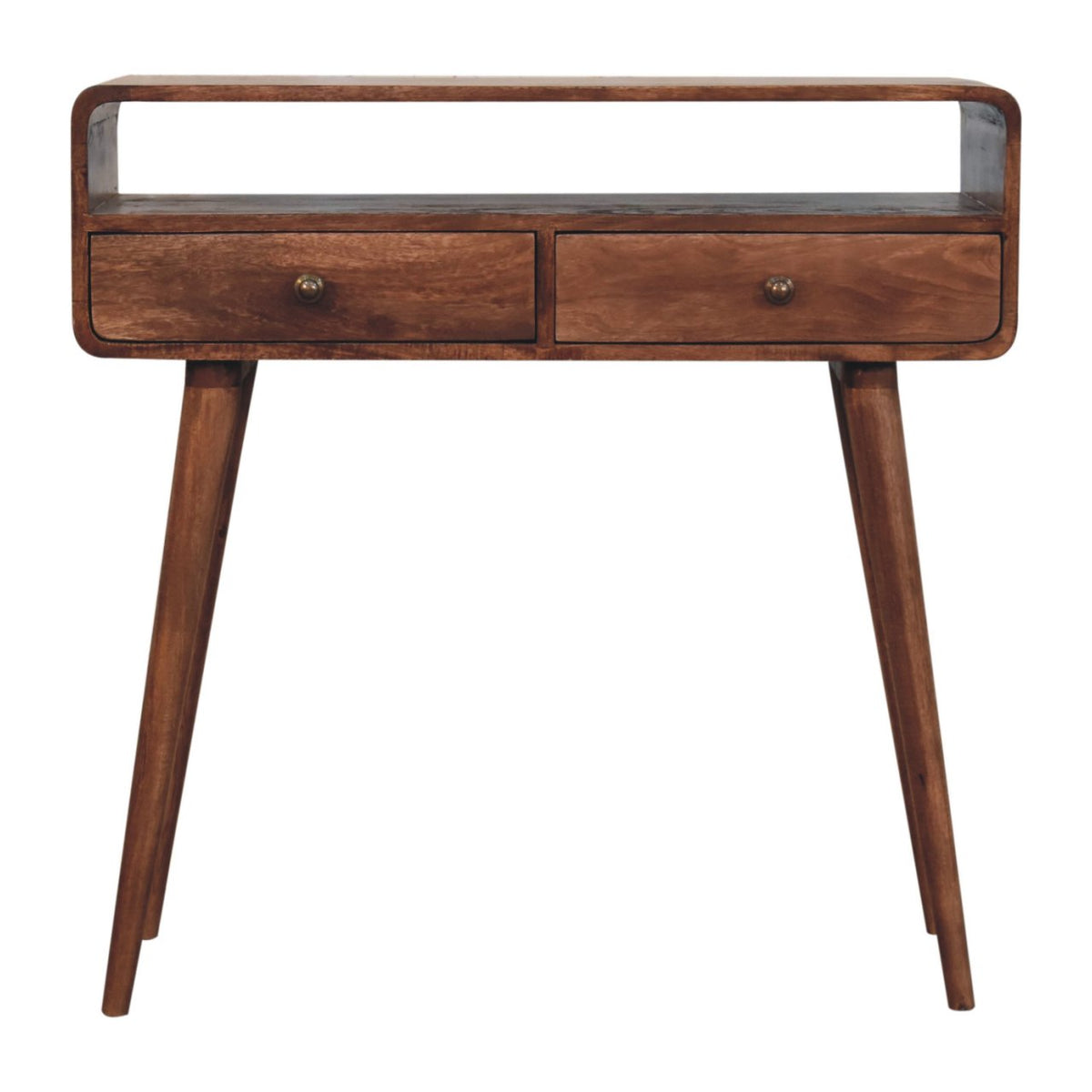 Nashville Curved Honey 2-Drawer Console