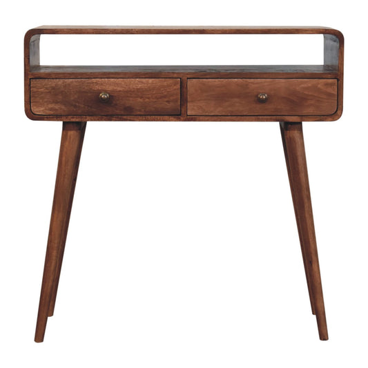 Nashville Curved Honey 2-Drawer Console