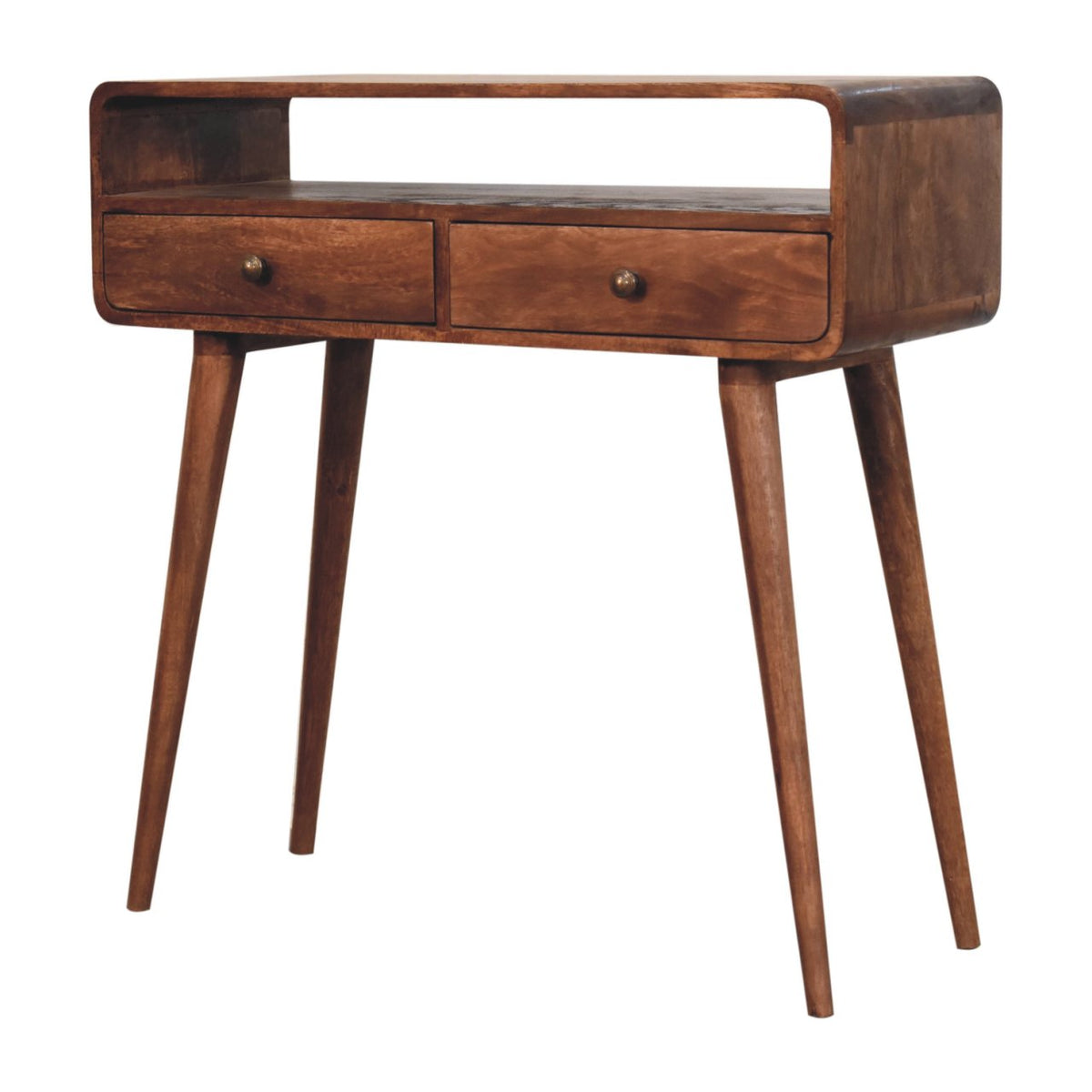 Nashville Curved Honey 2-Drawer Console