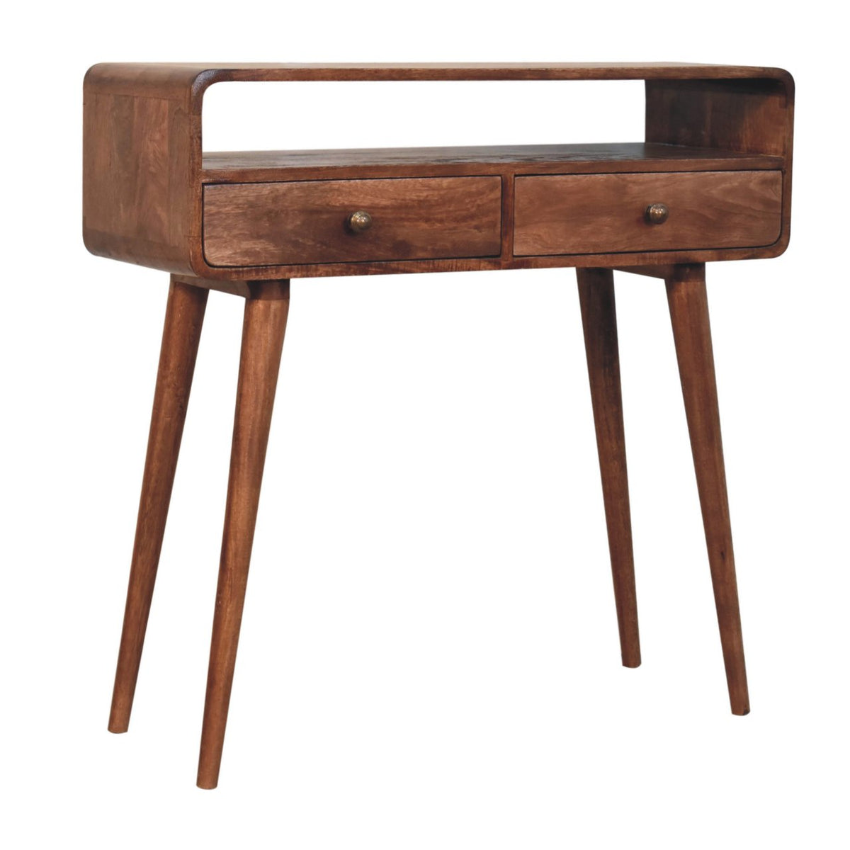 Nashville Curved Honey 2-Drawer Console