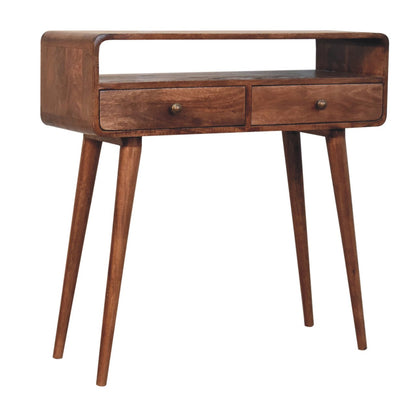 Nashville Curved Honey 2-Drawer Console