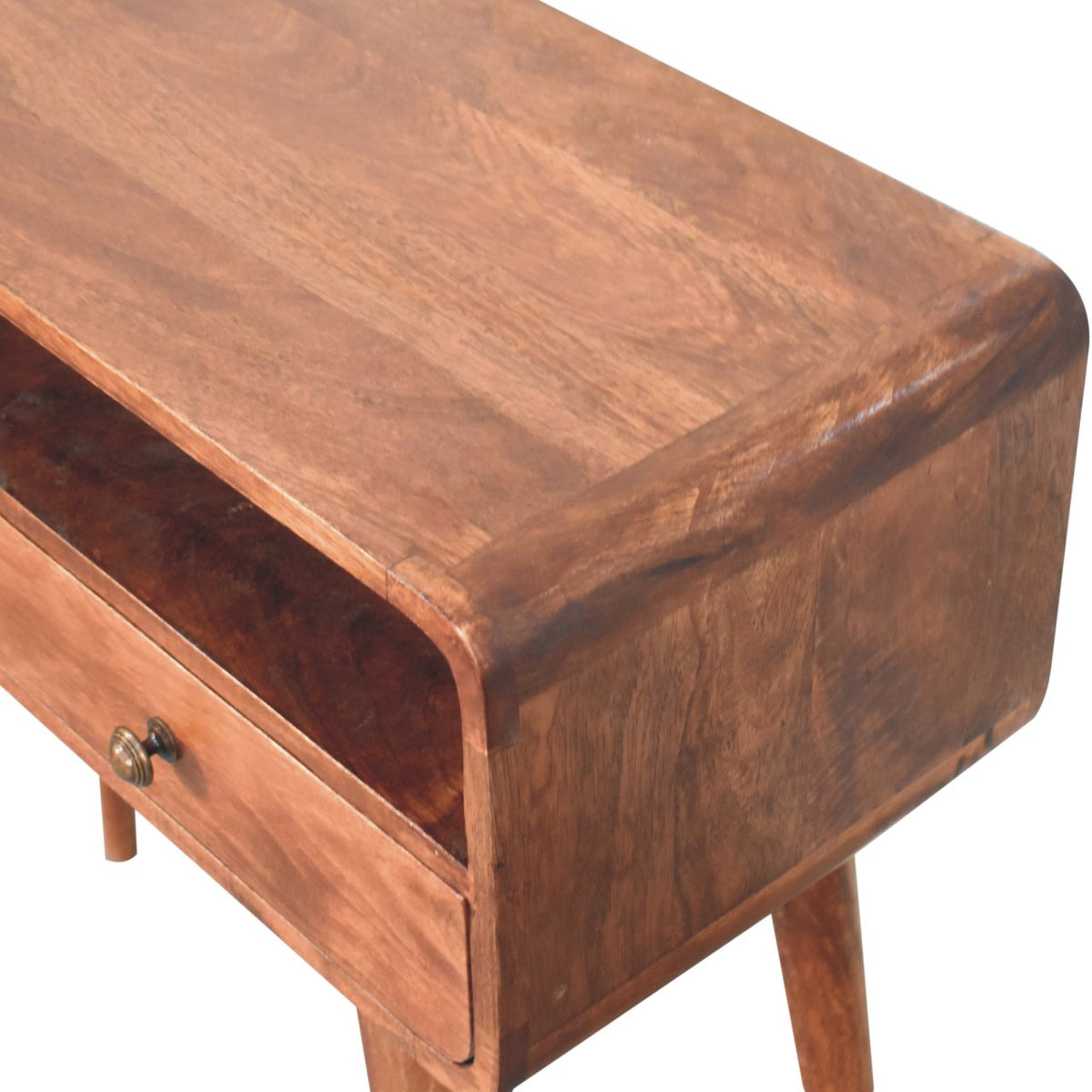 Nashville Curved Honey 2-Drawer Console