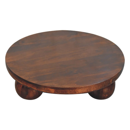 Orbison Walnut Round Ball Feet Coffee Table