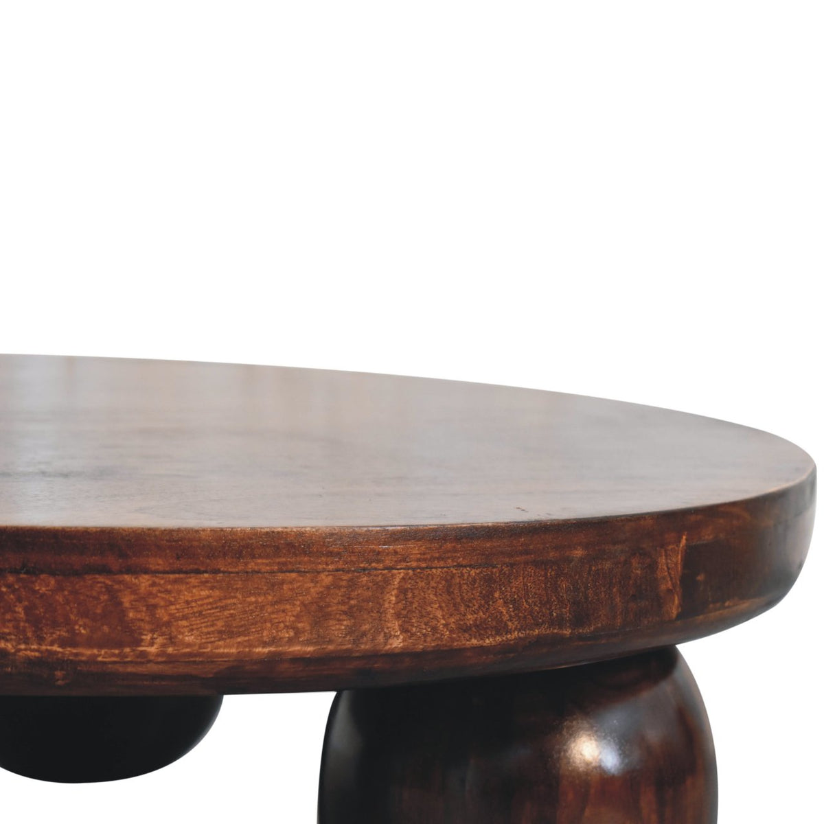 Orbison Walnut Round Ball Feet Coffee Table