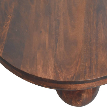 Orbison Walnut Round Ball Feet Coffee Table