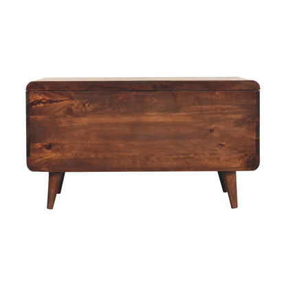 Big Sur Curved Walnut Blanket Box